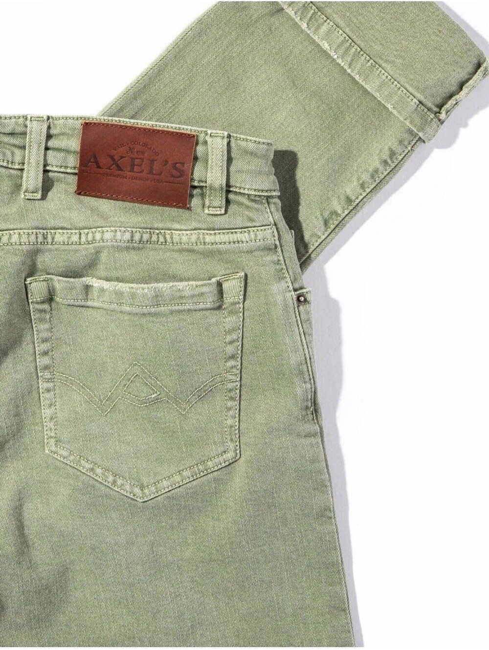 Axel's Premium Denim Tucson Japanese selvedge Denim Sage Green Men's Size 35